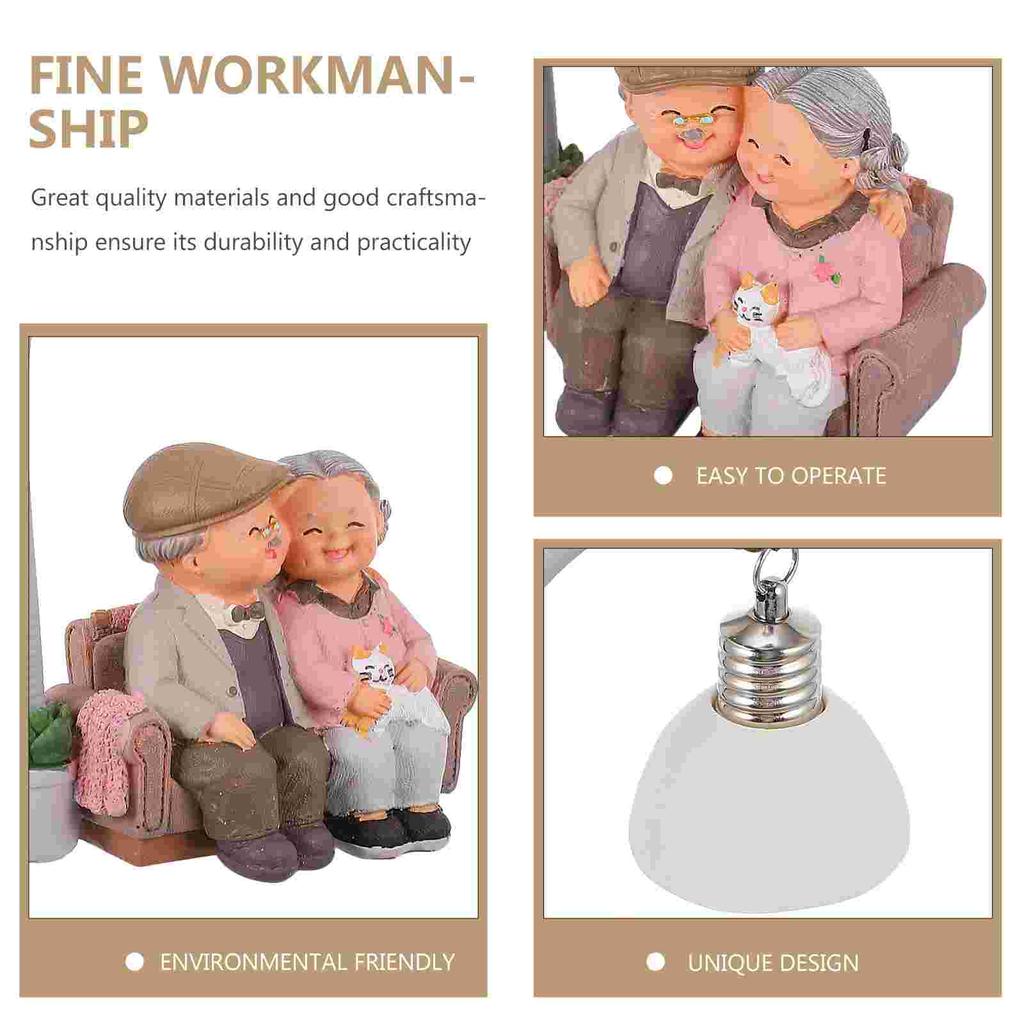 Old Man Granny Ornaments Wedding Gift for Friend Office Table Decoration Bedside Crafts Elderly Couple Desktop Resin