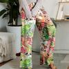 Pajama Pants, Sleepwear, Casual Drawstring Elastic Waist Pants, Comfortable Straight-leg Loose Pants