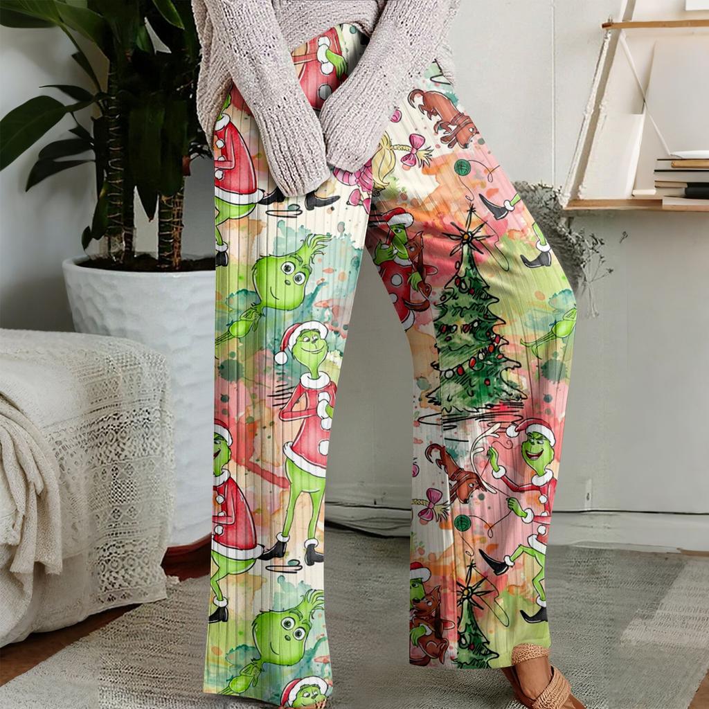 Pajama Pants, Sleepwear, Casual Drawstring Elastic Waist Pants, Comfortable Straight-leg Loose Pants