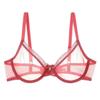 Sexy Durchbruch Ultra-Dünn Transparentes Spitzen-BH-Set, Push-Up Volle Oberweite Coquette Pikant Damen-Dessous-Set