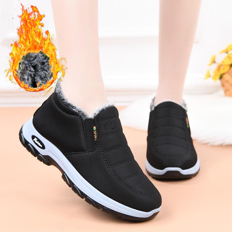Cotton shoes warm shoes middle-aged and elderly cotton boots piled and thickened snow boots thick-soled comfortable short boots cold-proof