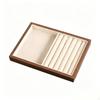 Vassoio Portagioie in Noce Vetrina Espositore in Legno Organizer per Orecchini da Donna, Comodino