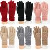 Foldable Cuff Touchscreen Gloves Diamond Pattern Windproof Gloves Full Fingers Gloves  Hiking Use