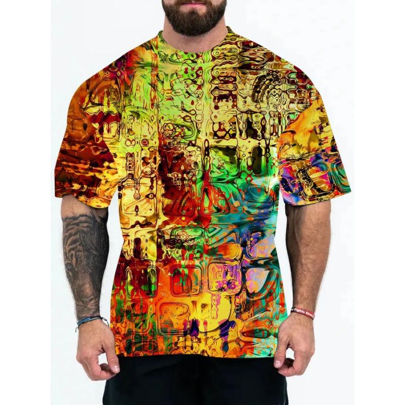 Men's Street Summer New 3D T-shirt Men's Hip Hop Short Sleeve Men's T-shirt