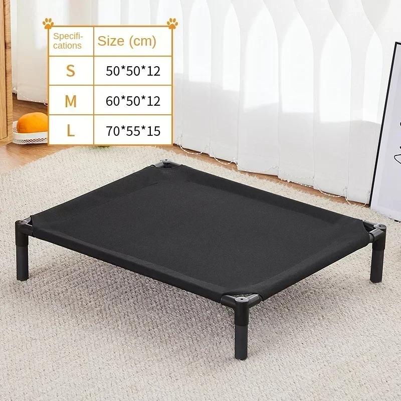 Elevated Dog Bed - Portable Folding Pet Camping Bed, Breathable Washable Cat House, Four Seasons Puppy Kennel for Indoor Outdoor