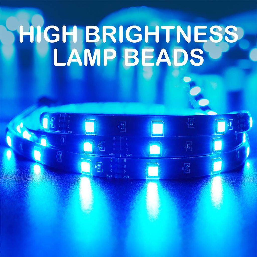 24-Tasten-5-V-Bluetooth-Anwendungssteuerung RGB-LED-Streifenlicht 0,5 m-5 m SMD 5050 wasserdichte, flexible Banddiode mit TV-Hintergrundbeleuchtung, Raumdekoration