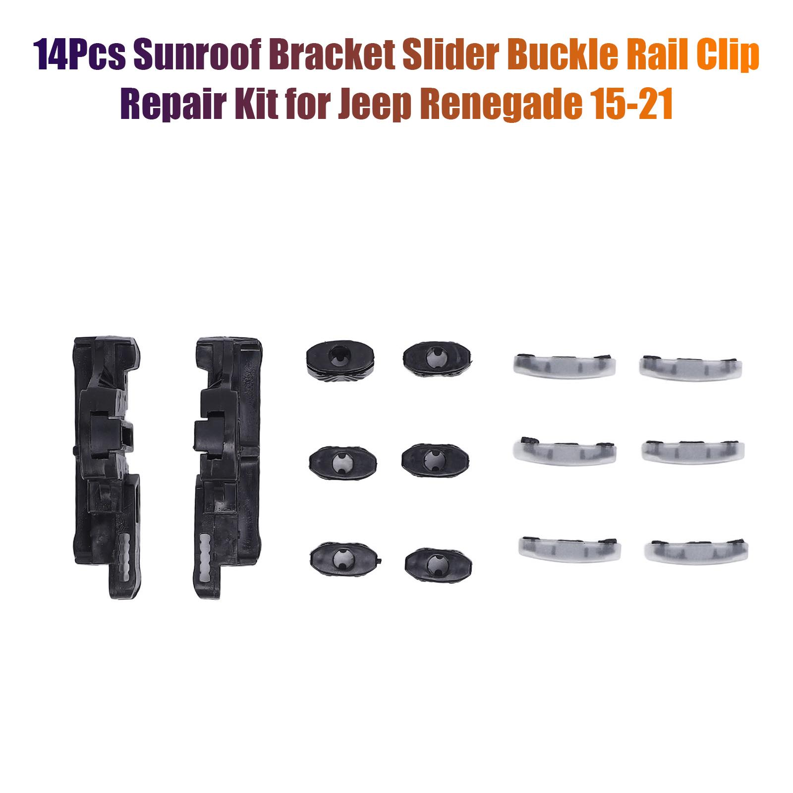 14Pcs Sunroof Bracket Slider Buckle Rail Clip Repair Kit for Jeep Renegade 15-21