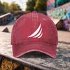 Unisex Duckbill Baseball Cap with Stripe White Print  Adjustable Washed Cotton Hat for Unisex  Women Outdoor  Casual