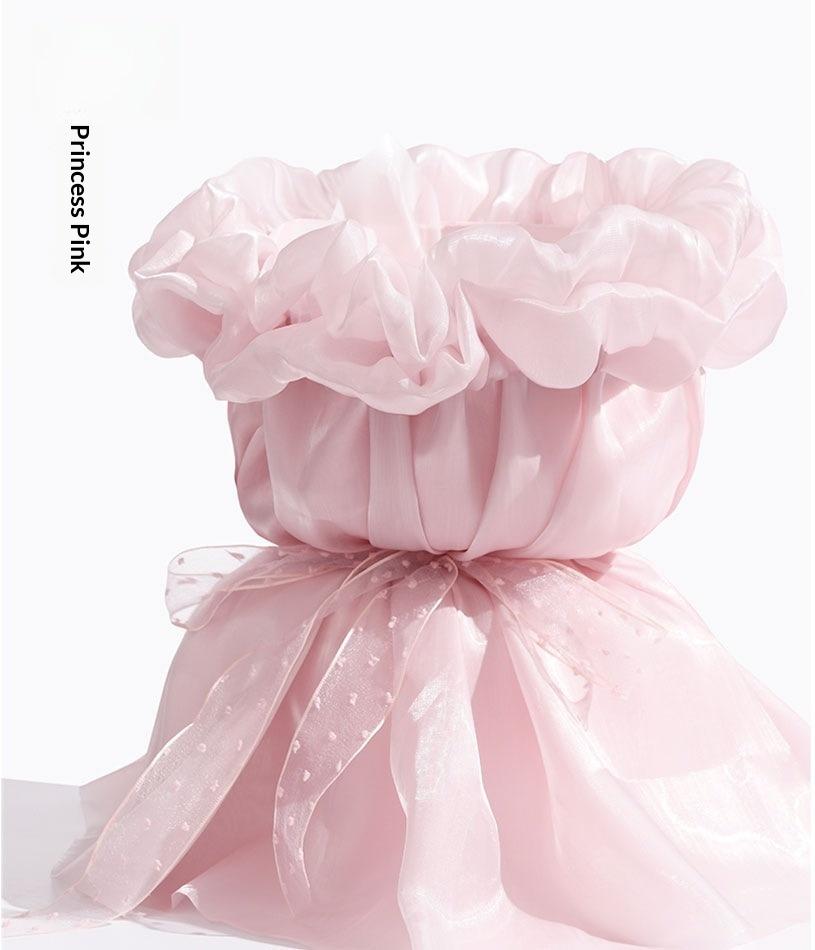 1pc Sweets Princess Skirt Elastic Packaging Film, Floral Yarn Pearl Silk Flower Wrapping Paper Materials for Bouquet Flower Shop