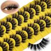 10 Pairs Eye Eyelashes 5D Fluffy Soft Natural Look False Eyelashes Thick Faux Mink Lashes Cat Eye Lashes Eyelashes Extensions