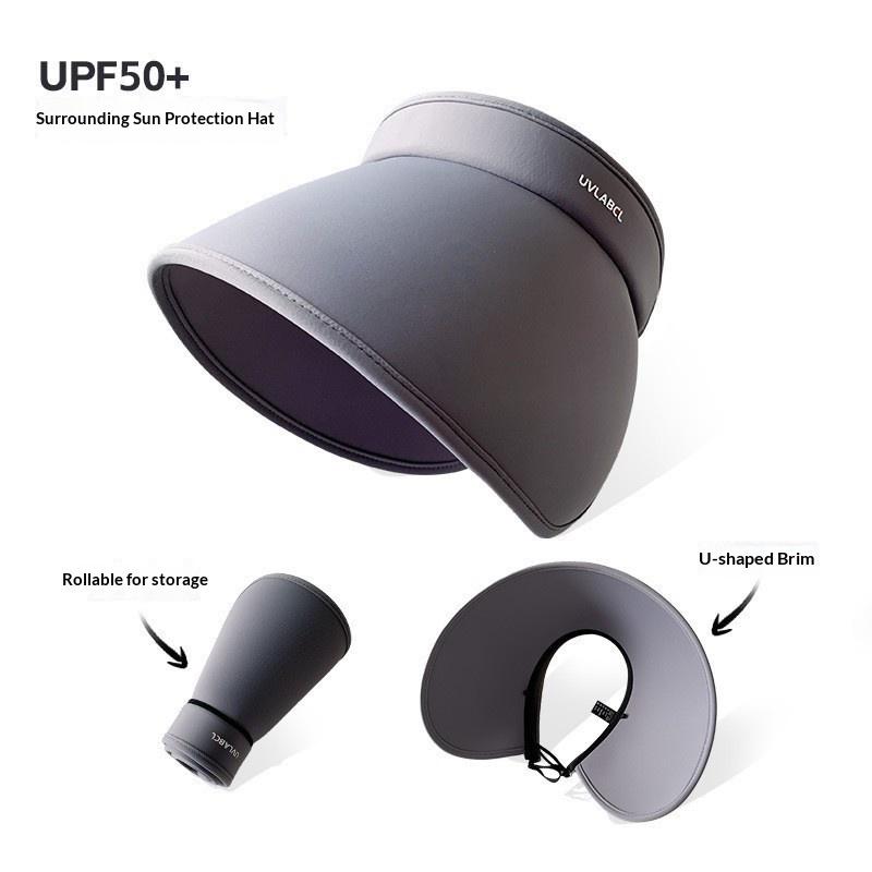 Summer Casual Empty Top Sun Hats Portable Wide Large Brim Cap Uv Protection Foldable Visors Women Sunshade Beach Hiking Hat