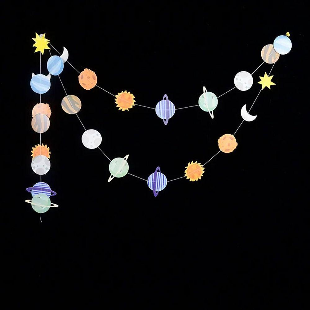 Astronaut Rocket Astronaut Garlands Banner 3m Outer Space Theme Party Decorations  Home Decor