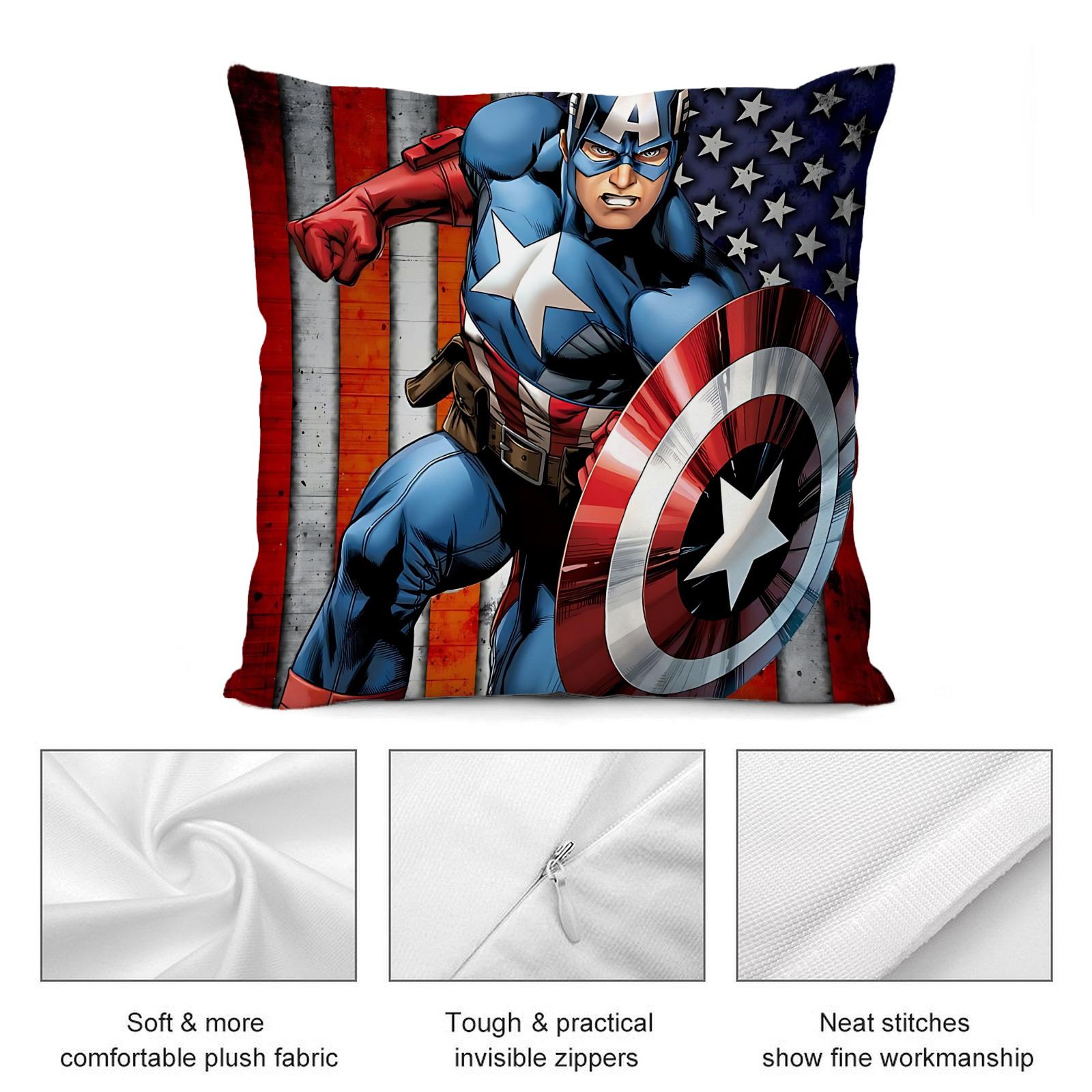 

Captain America Pillowcase Luxury Pillow Covers for Living Room Cushions Anime Interior Decoration Decorative Pillows Sofa Cover 12x12Inch
