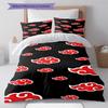 Naruto Pattern Bedding Quilt Set Quilt Cover Pillowcase Home Birthday Gift(1 * Duvet Cover + 2 * Pillowcase, Without Core)