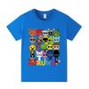 Popular Rhythm Box/Sprunki Cartoon Print Girls' Short Sleeve T-shirt