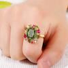 Gorgeous Green Cubic Zirconia Lady's Rings Newly Designed Colorful CZ Wedding Anniversary Party Fashion Jewelry for Women