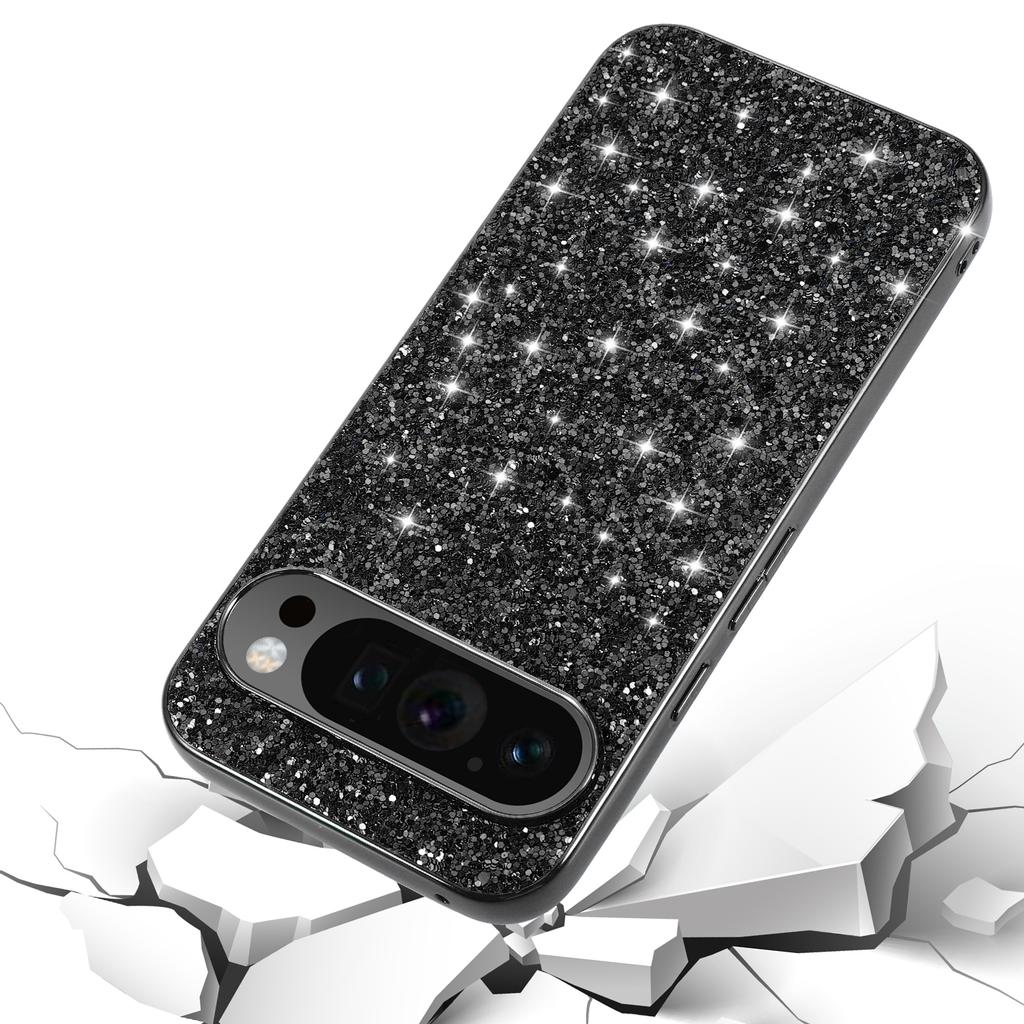 For Google Pixel 9 Pro XL Case Shock-Absorbent TPU+PC Sequins Bling Phone Back Cover
