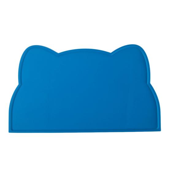 Waterproof Dog Food Mat Cat Face Design Silicone Pet Feeding Placemat with Raised Edge Non-slip Pet Bowl Mat for Dogs Cats