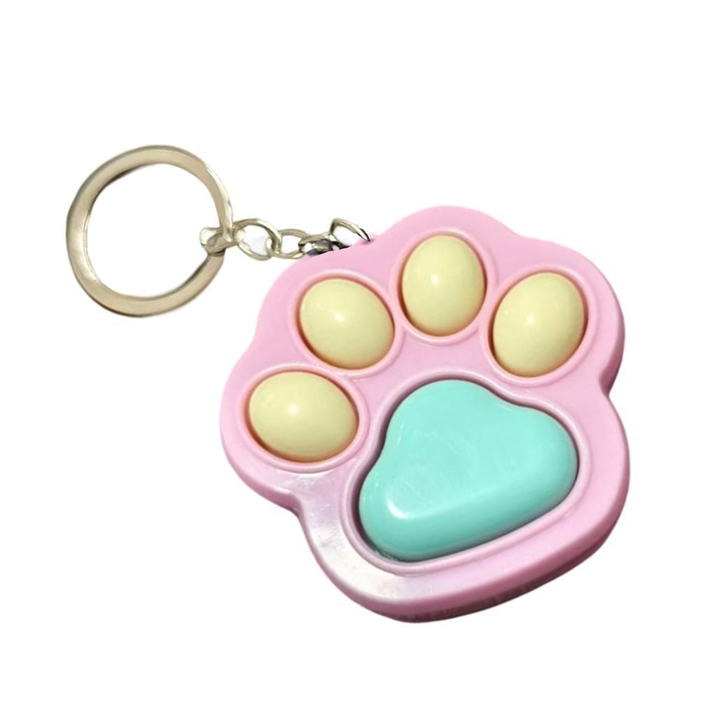 Lovely Claw Shape Stress Relief Keychain Portable Cat Paw Keyring for Anxiety Office Travel Accessories