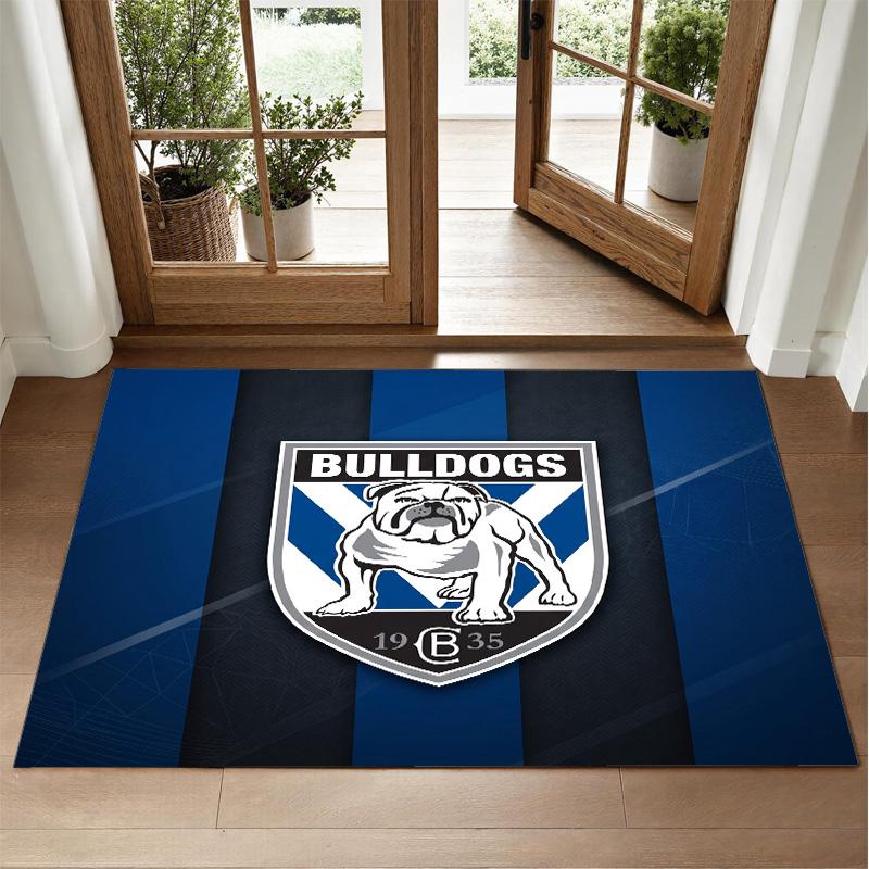 Canterbury-Bankstown Bulldogs Design Crystal Velvet Rug Soft Decorative Mat for Bedroom Entrance