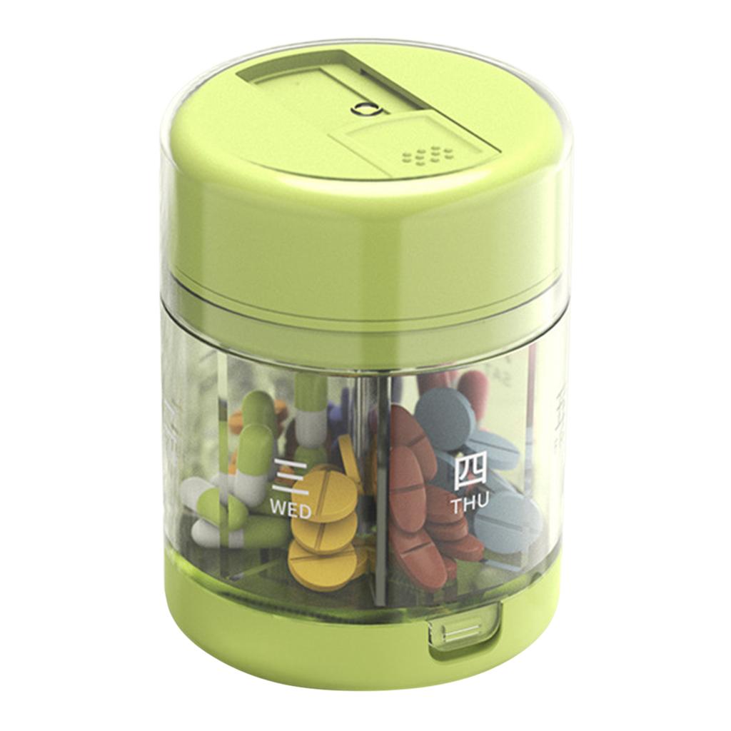 7-Grid Mini Pill Box Week Dates Transparent Bottle Suitable for Adjusting Pills Dosage