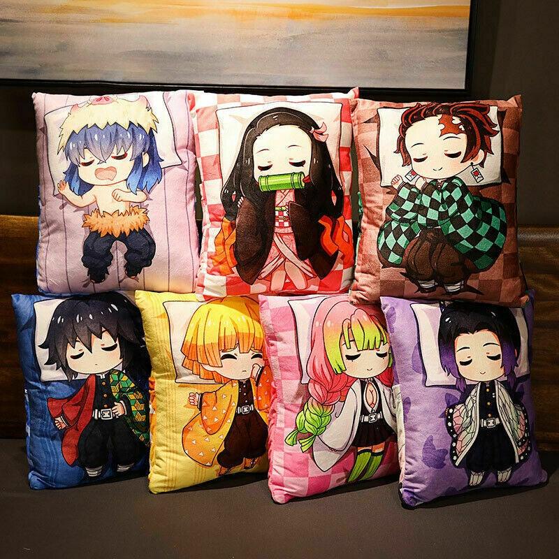 Slayer Demon Nezuko Tanjiro Pillow Soft Cushion Anime Cushion Plush Toys Gifts