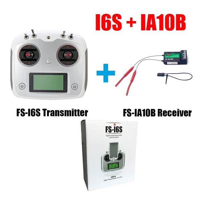 Flysky FS-I6S FS I6S 10CH 2.4G RC Quadcopter Transmitter Controller Set w/Receiver FS-iA6B or FS-IA10B w/Change Mode Gift