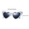 Heart-shaped Frame Pearl Decoration Sunglasses English Letters Sun-Protective Travel Glasses Colorful Bride Eyewear