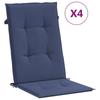 VidaXL Set of 4 High Back Chair Cushions, Waterproof Seat Pad, Garden Cushion, Outdoor Decoration 378612