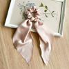 New Satin Silk Bows Woman Elastic Headband Satin Hair Bows With Elastic Band French Hair Bands Shiny For Hair Accessories Ladies