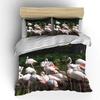 Flamingo cartoon cute bear kawaii Christmas gift king size double bed bedding set microfiber or polyester duvet cover set