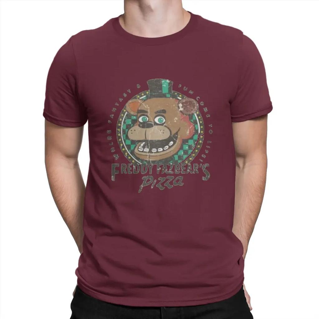 Men's F-Freddys F-Fazbear's Pizza 1983 T Shirt F-Fazbears Cotton Tops Funny Short Sleeve Crewneck Tees Party T-Shirt