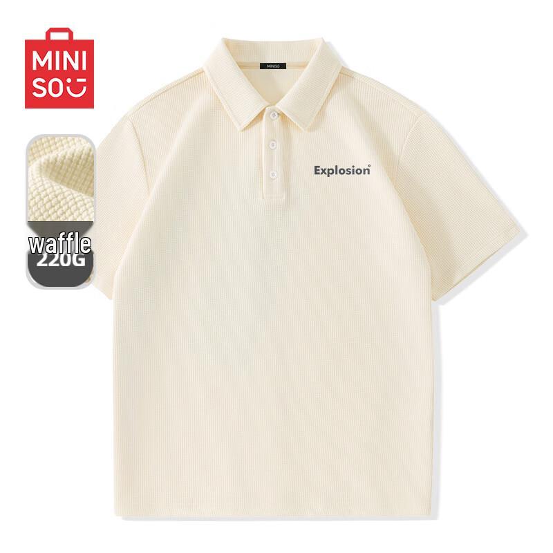 MINISO Men s Loose-fit Waffle Knit Polo Shirt L