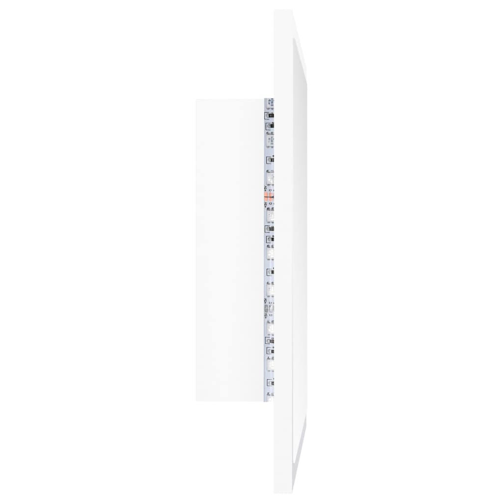LED Bathroom Mirror White 40 x 8.5 x 37 cm Acrylic