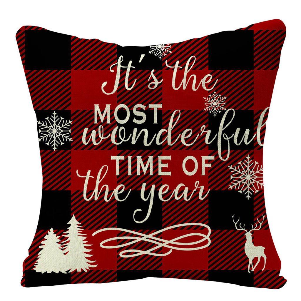 Combination Home Christmas Linen Pillow Case Festive Home Decoration Pillow Cushion Cover Pillow