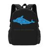 Blue Polka Dot Dolphin , Dolphins Lover Gift Teen College Student Backpack Pattern Design Bags Cute Dolphin Dolphin Lover Ocean