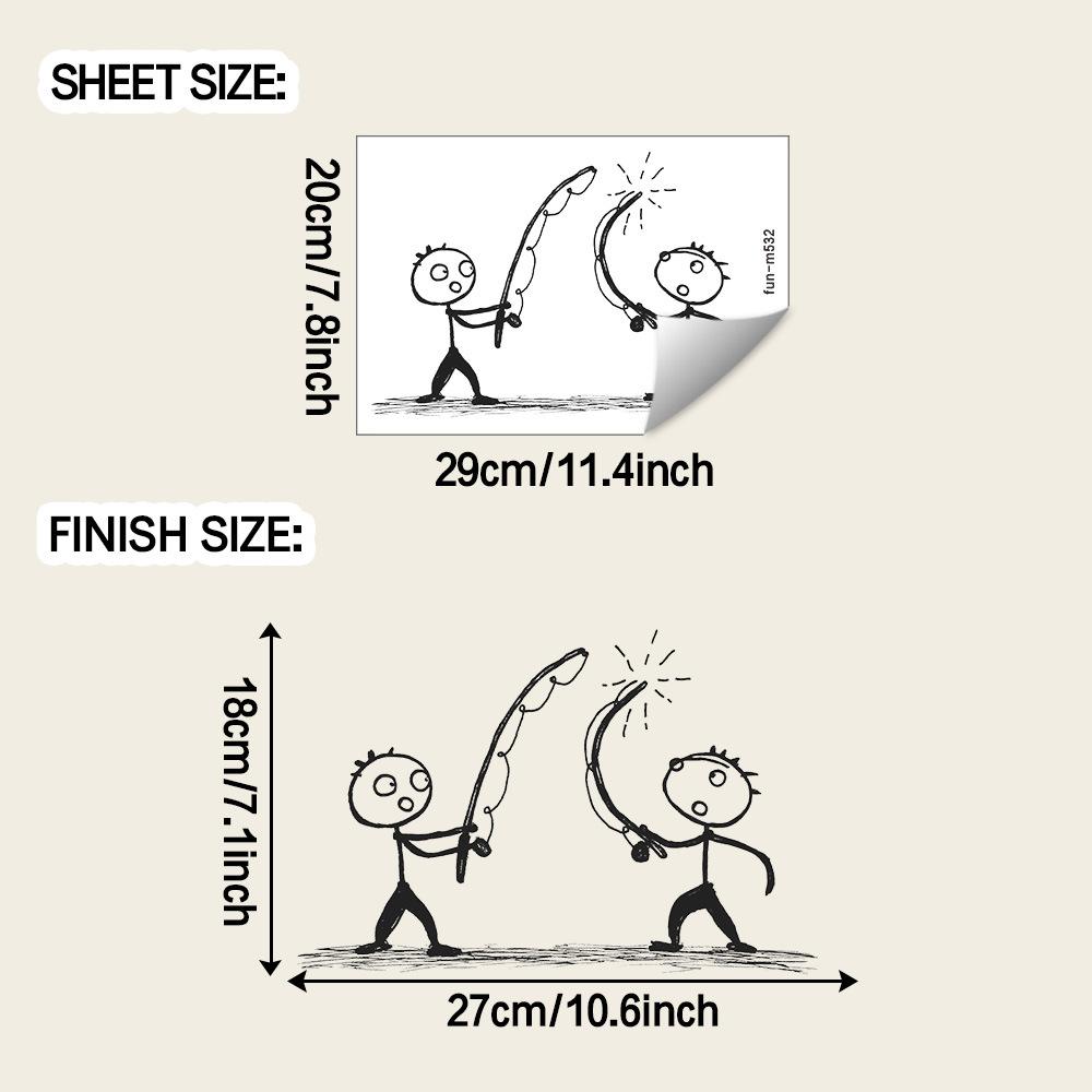 

Minimalist Playful Figures Wall Sticker for Bathroom Self-Adhesive Removable Decal 20x29CM різнокольоровий
