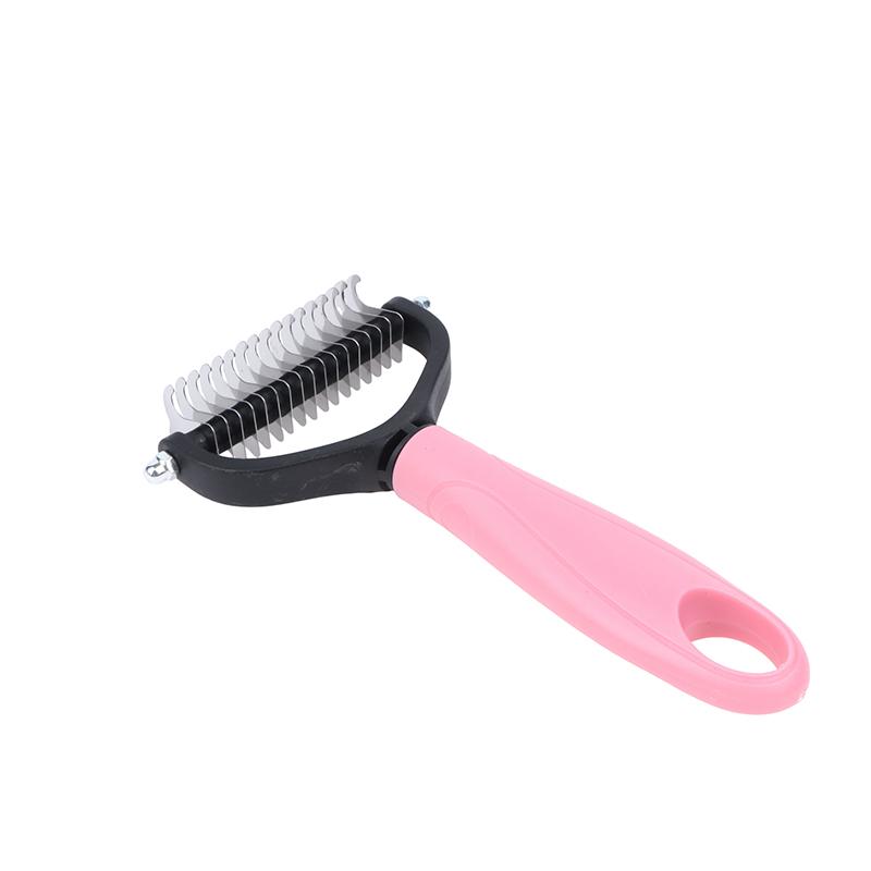 Dual Side Pet Deshedding Brush Efficient Dematting Dog Cat Hair Remover Tool for Pet Owners Grooming Supplies
