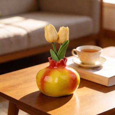 Fruit Shaped Vase, Decorative Ceramic Vase, Creative Plant Pot, Fruit Flower Container for Living Room Bedroom Kitchen Home Office Decor