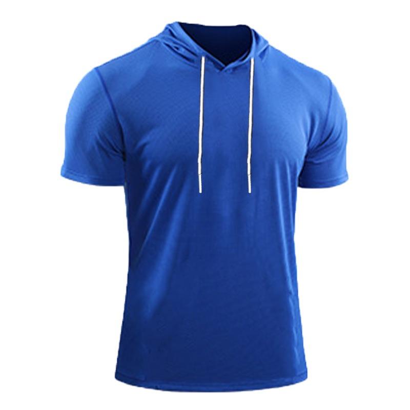 Men S Summer Casual Short Sleeve Hooded T Shirt For Fitness
