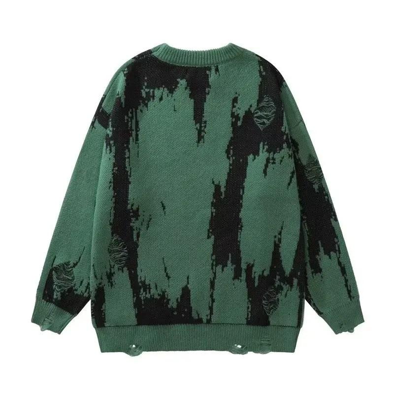 Unisex Streetwear Crewneck Sweater Loose Fit Knit Pullover Women Men Casual Urban Fashion