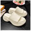 Muffin thick bottom with slippers for women's outer wear 2025 summer new versatile small height increase beach cool slippers