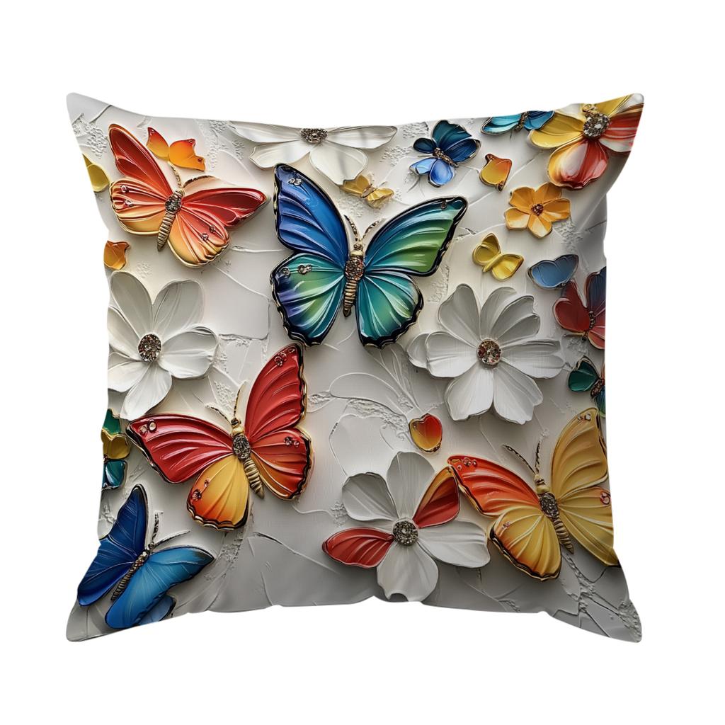 Colorful Butterfly Cushion Pillowcase Printed Polyester 45X45Cm Throw Pillowcover Decorative Sofa Cushion Pillowslip Home Decor