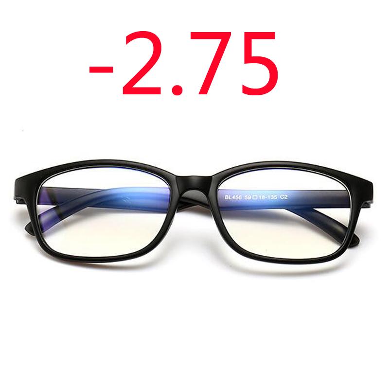 -1.0 -1.25 -1.50 -1.75 -2.0 -2.5 -3.0 To -4.0 Finished Myopia Glasses Women Men Short Sight Eyewear Black Blue Red Frame
