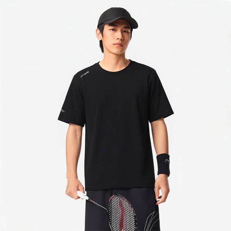 LI-NING Summer New Men's Short Sleeve T-Shirt Lightweight Breathable Comfortable Crew Neck Simple Fashion Casual Versatile Sports Top