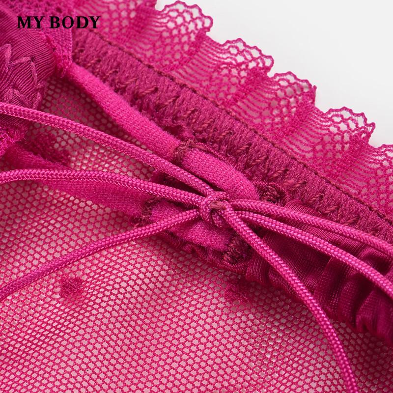 Mybody Women's Sexy Heart Jacquard High-Cut Low-Rise Briefs