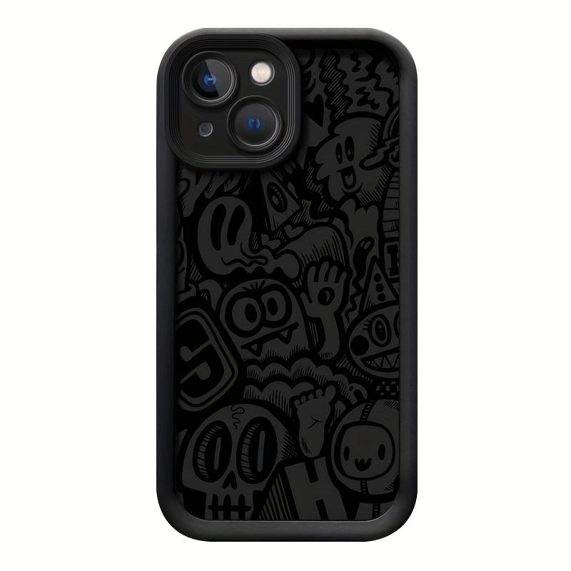 Super cool black graphic phone case for iPhone 15 14 13 12 11 x XR Xs SE2 SE 8 7 plus pro Max mini silicone back cover