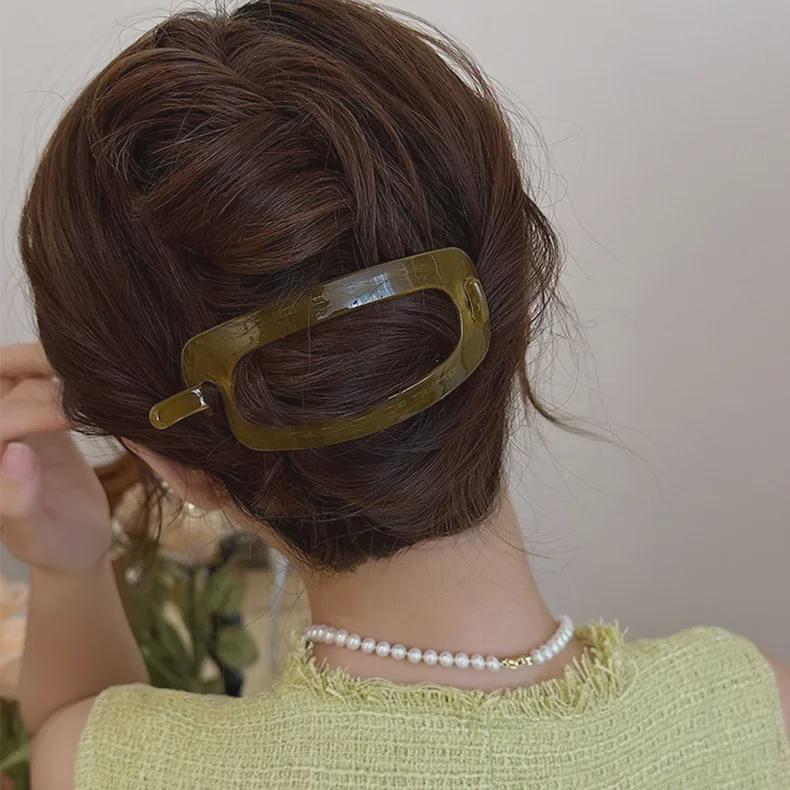 2024 Koreanische Retro Große Ovale Haarnadel für Frauen - High-End Sommer Rückenclip