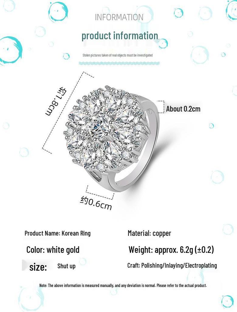 Purple Diamond Flower Petal Ring with Amethyst Zircon for Women - European & American Style