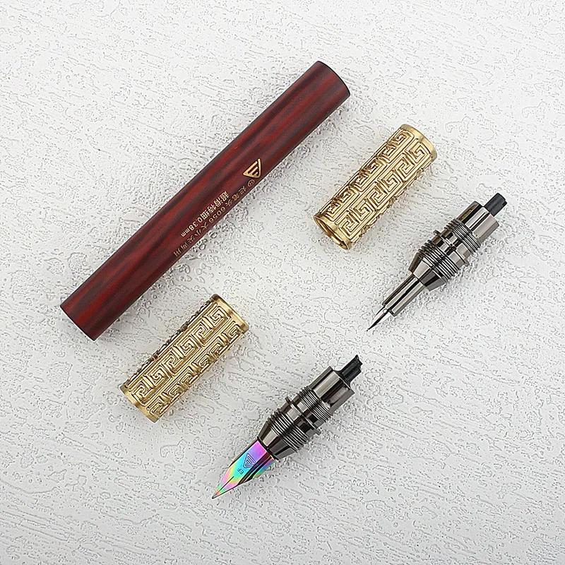 Luxury Classic Design Metal Fountain Pen Double Headed EF Nib  Ink Pen Caliber 3.4MM for Smooth Writing